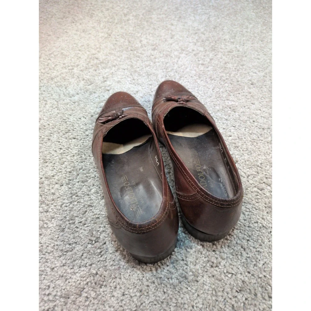 Adolfo Mens Brown‎ Leather Tassel Loafers Wingtip Brogue Made in Italy 9.5 M